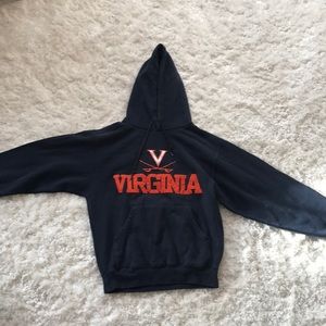 UVA navy hooded stitched sweatshirt. Size Small